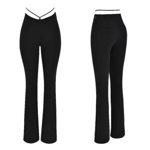 house of cb LAYLA BLACK V-FRONT TROUSERS